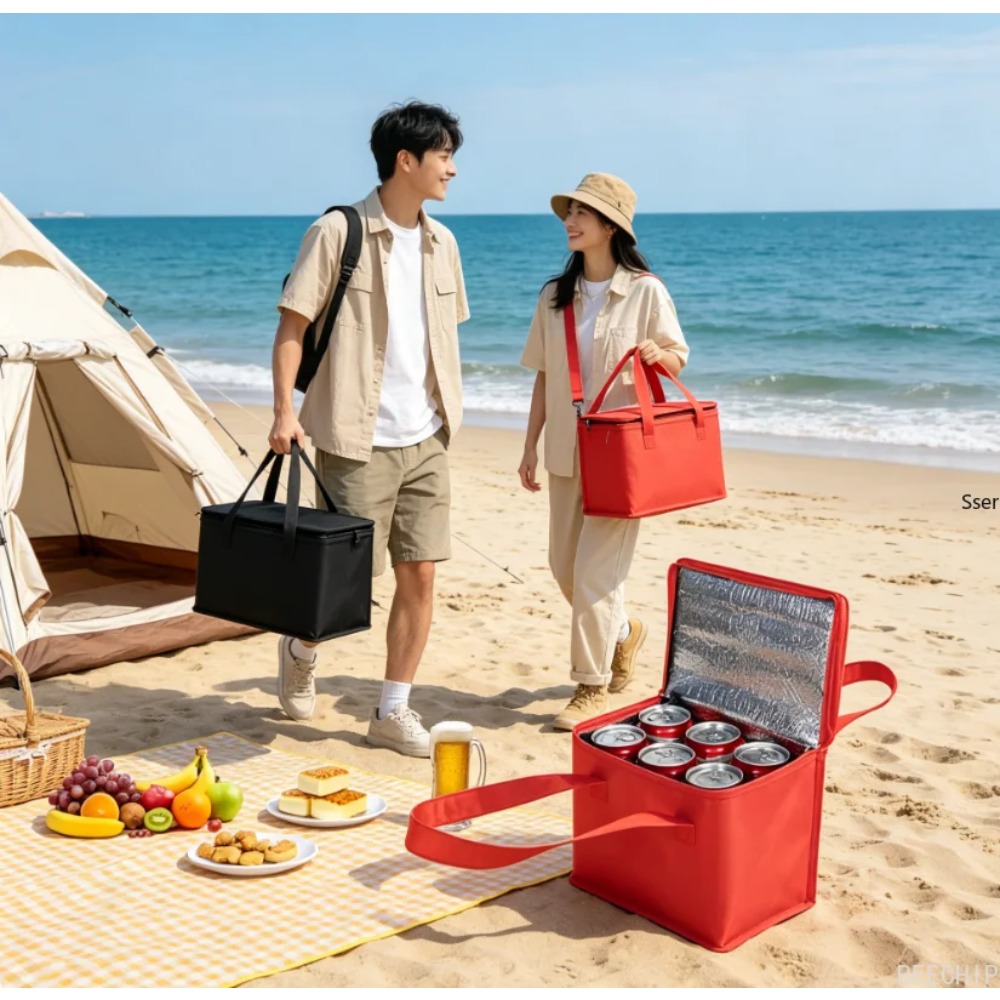 Food Snacks Delivery - Borsa Termica Pieghevole Portatile per Pranzo,