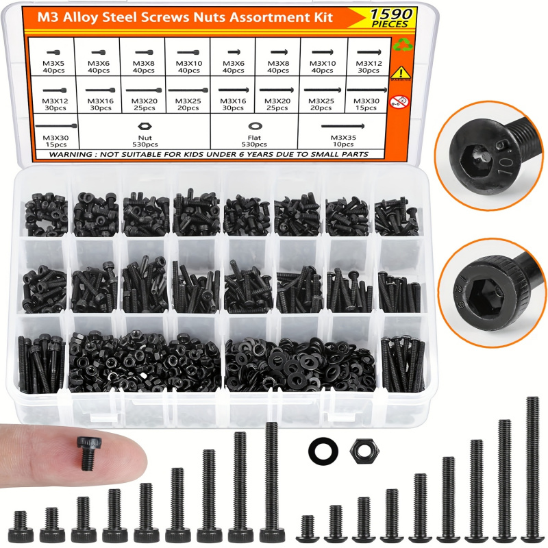 Nuts Mix - Kit assortimento di viti M3 da