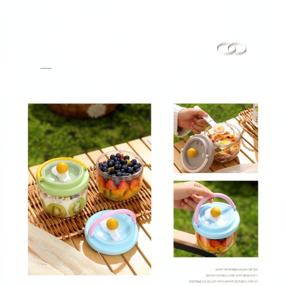Healthy Snacks Food - Contenitore portatile per insalate, in stile