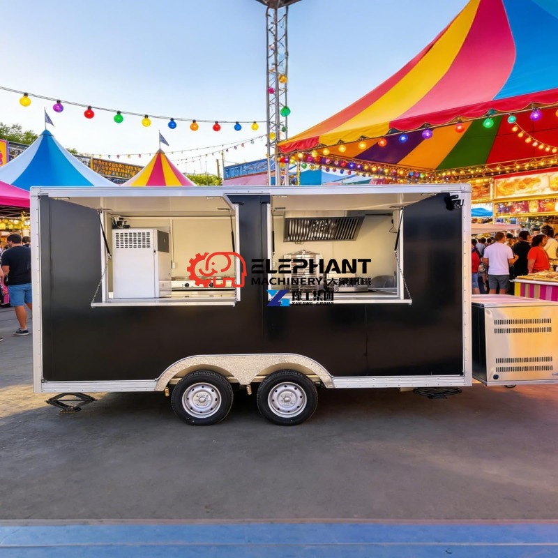 Food Snacks Catering - Rimorchio Alimentare Multifunzionale in Acciaio Inox,
