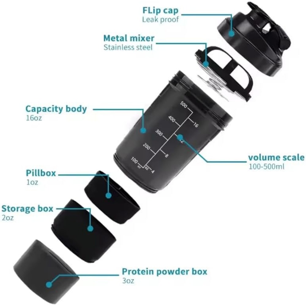 3 strati Shaker Protein Bottle - Protein Bar recensione e prezzo