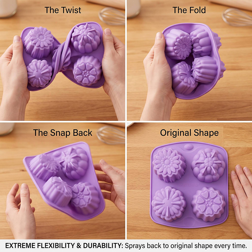 Stampo in silicone a 4 fori a  - Healthy Snacks Food recensione e prezzo